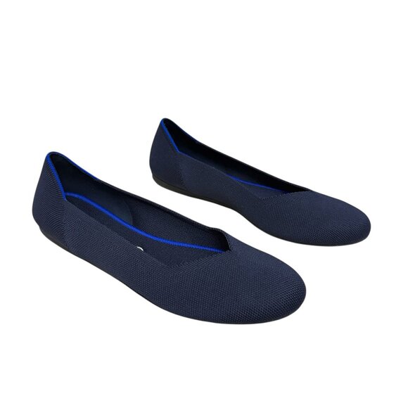 Rothy's The Flat Round Toe In Maritime Navy ballet shoes women's size 11.5 - Picture 1 of 8